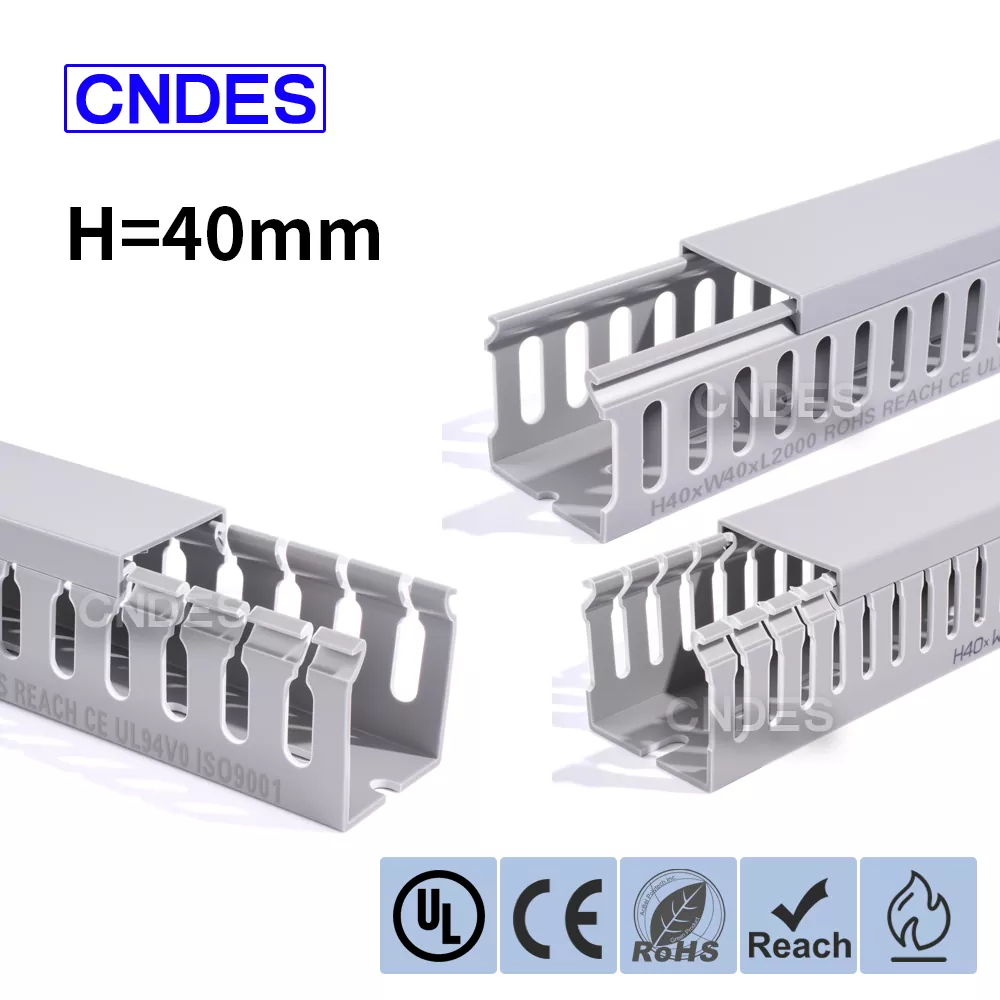 40 ملی میٹر اونچائی سلاٹڈ پی وی سی وائرنگ ریس وے ڈکٹ