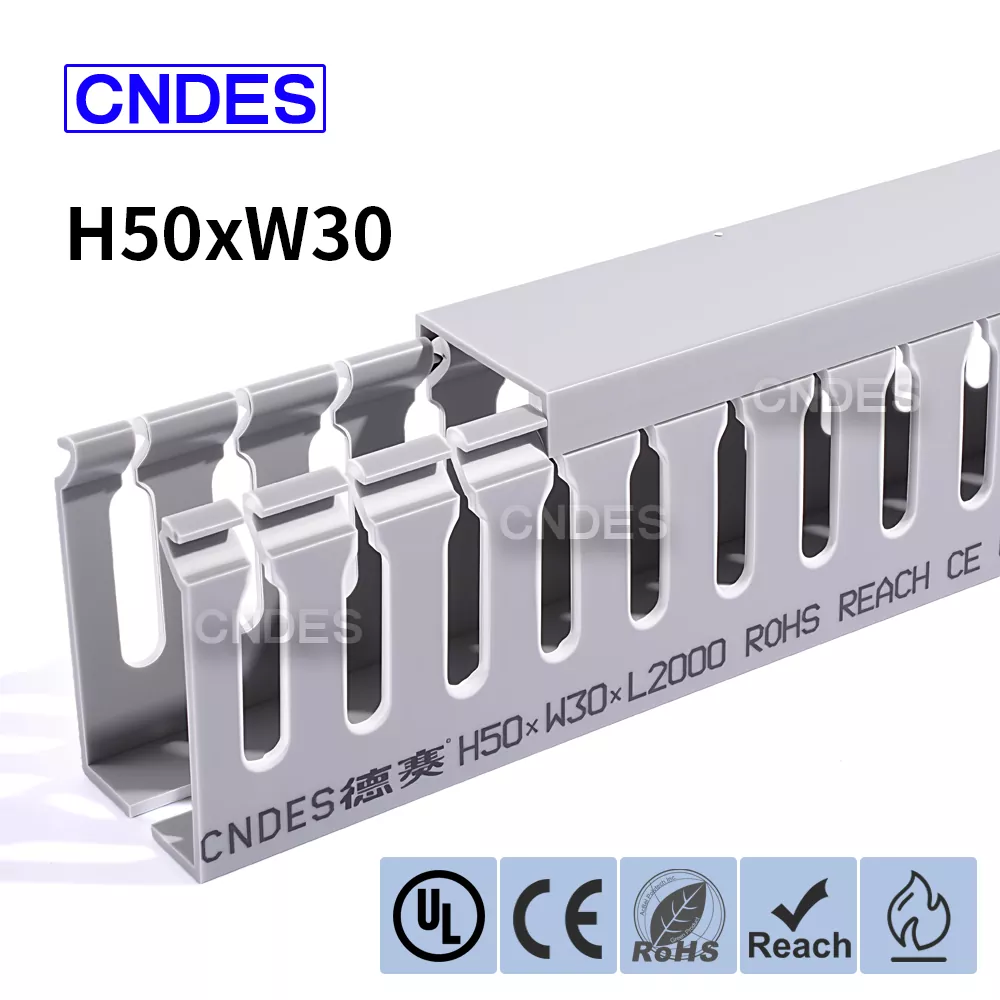 50×30 سلاٹڈ پیویسی کیبل آرگنائزیشن ڈکٹ