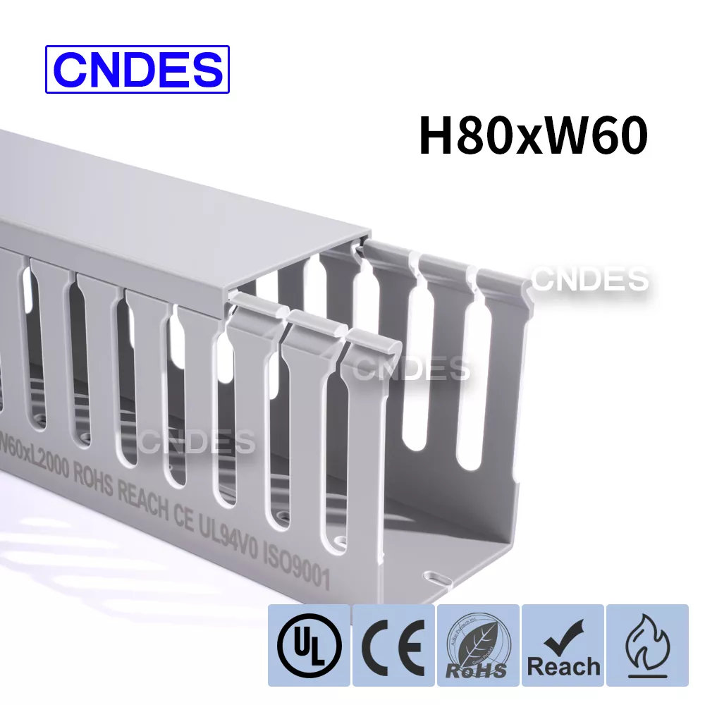 80×60 درج سلاٹڈ PVC وائرنگ ڈکٹ