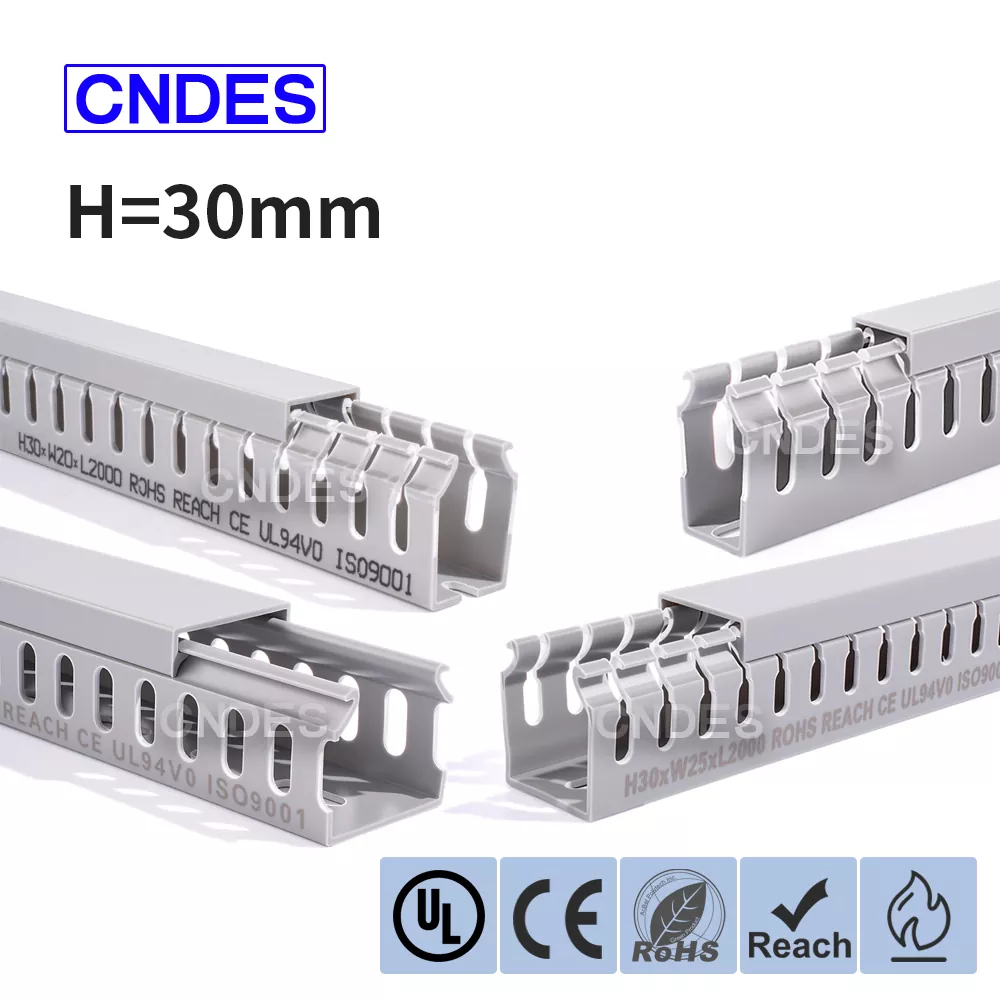 30mm اونچائی Slotted PVC کیبل مینجمنٹ ڈکٹ